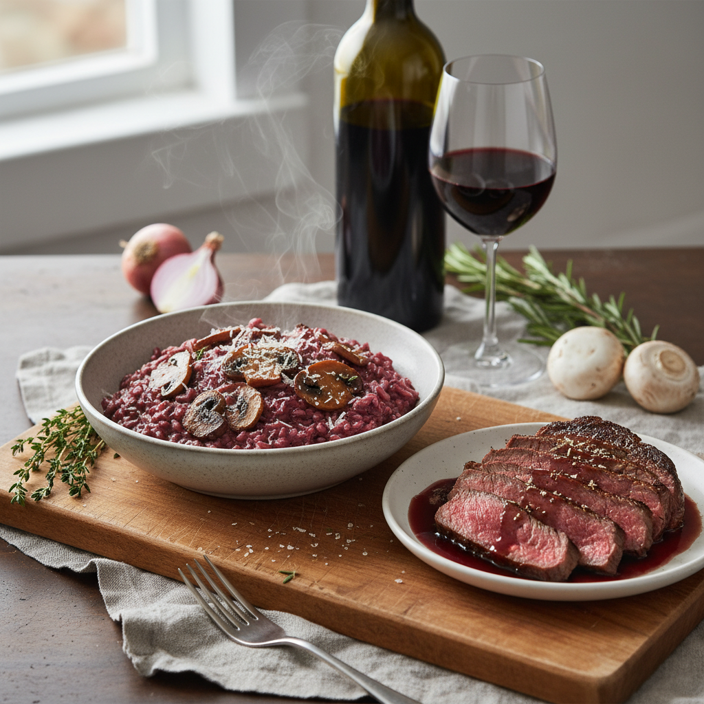 Delicious Wine Recipes: Risotto & Steak in Wine Sauce
