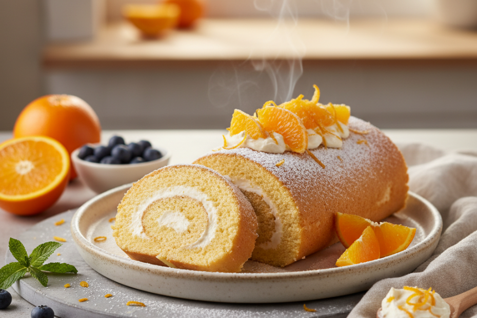 Easy Blender Orange Swiss Roll Recipe | Delicious & Quick Dessert