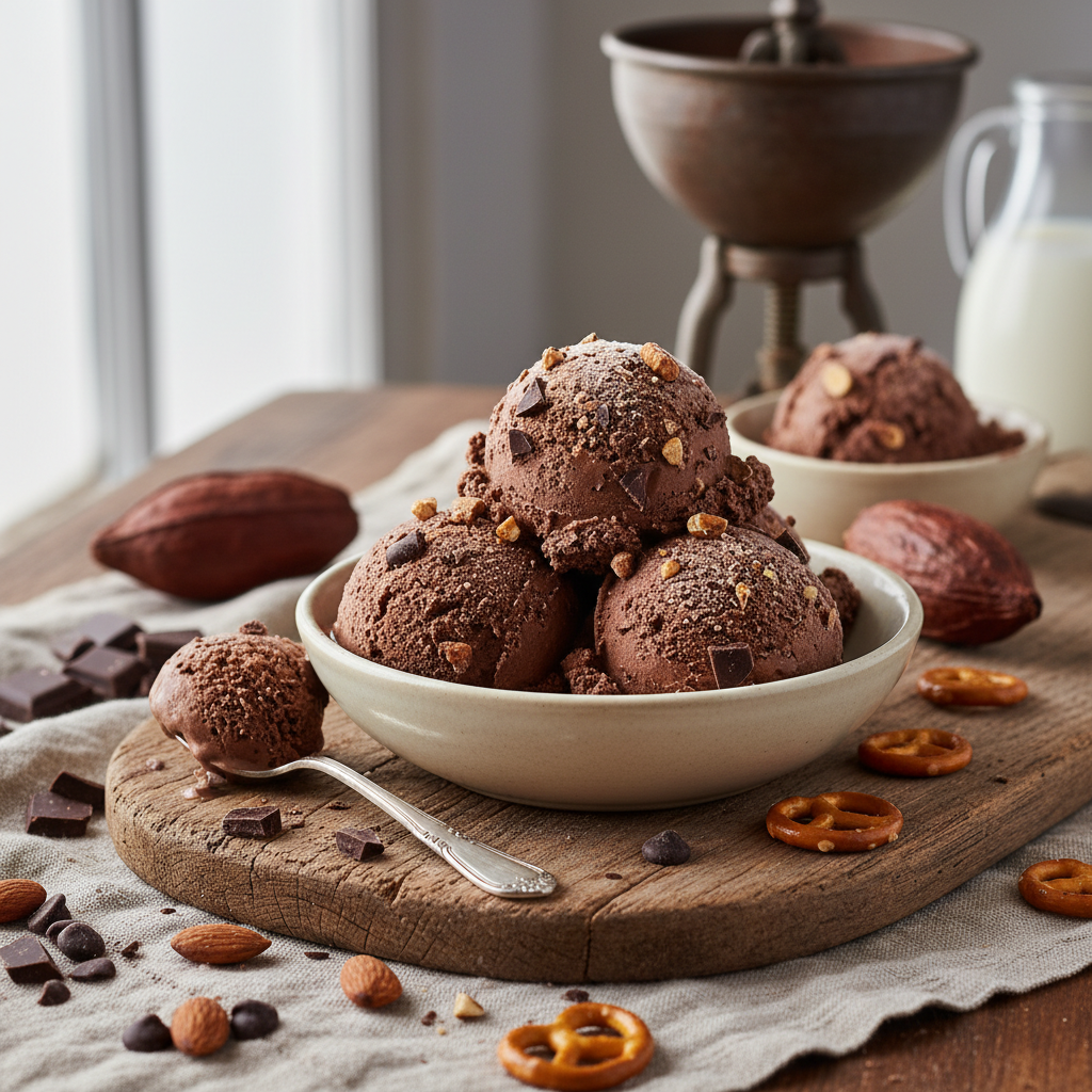 Easy Homemade Crunchy Chocolate Ice Cream Recipe