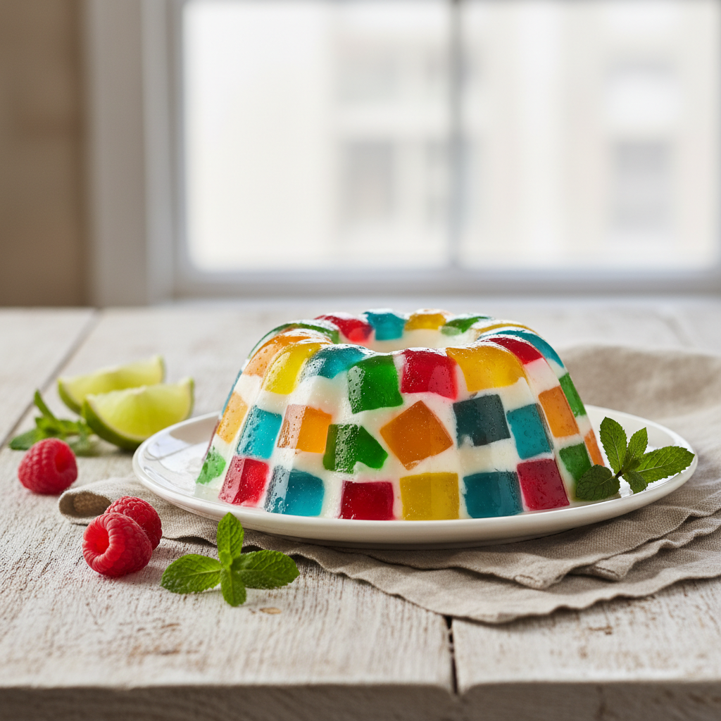 Colorful Gelatin Mosaic Dessert Recipe | Easy & Fun