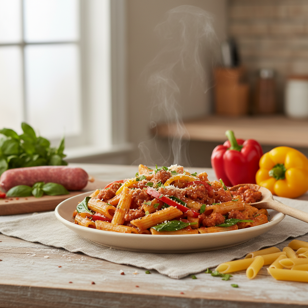Spicy Sausage & Pepper Pasta: Easy 30-Minute Recipe