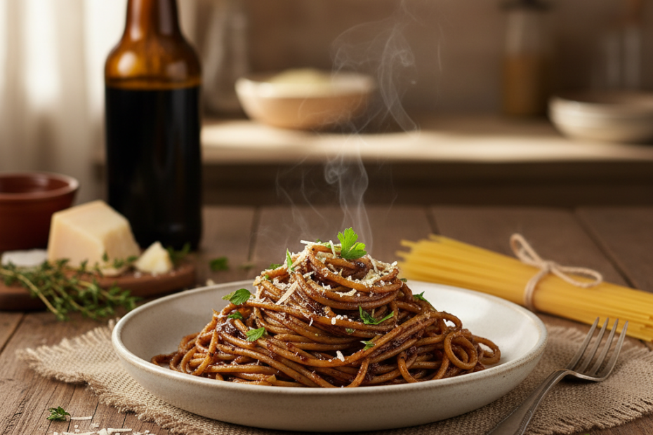 Spaghetti alla Birra Nera: Rich Black Beer Sauce Pasta Recipe
